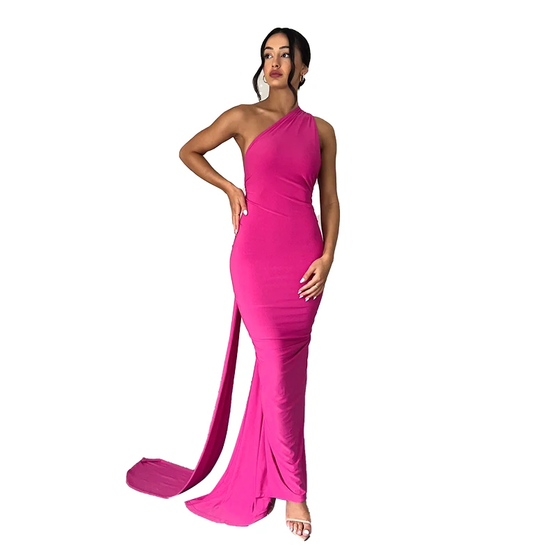 Hugcitar One Shoulder Backless Adjustable Scarf Loop Ruched Sexy Maxi Dress 2025 Women Elegant Y2K Streetwear Festival Outfit Hugcitar One Shoulder Backless Adjustable Scarf Loop Ruched Sexy Maxi Dress 2025 Women Elegant Y2K Streetwear Festival Outfit