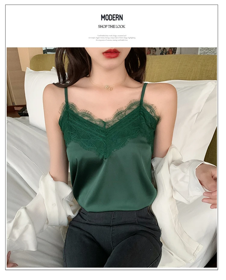 Summer with Lace Silk Top Cami for Women Spaghetti Strap Top Tank Ladies Tops White Camis Basic Tops Women 2023 Summer Fashion Summer with Lace Silk Top Cami for Women Spaghetti Strap Top Tank Ladies Tops White Camis Basic Tops Women 2023 Summer Fashion
