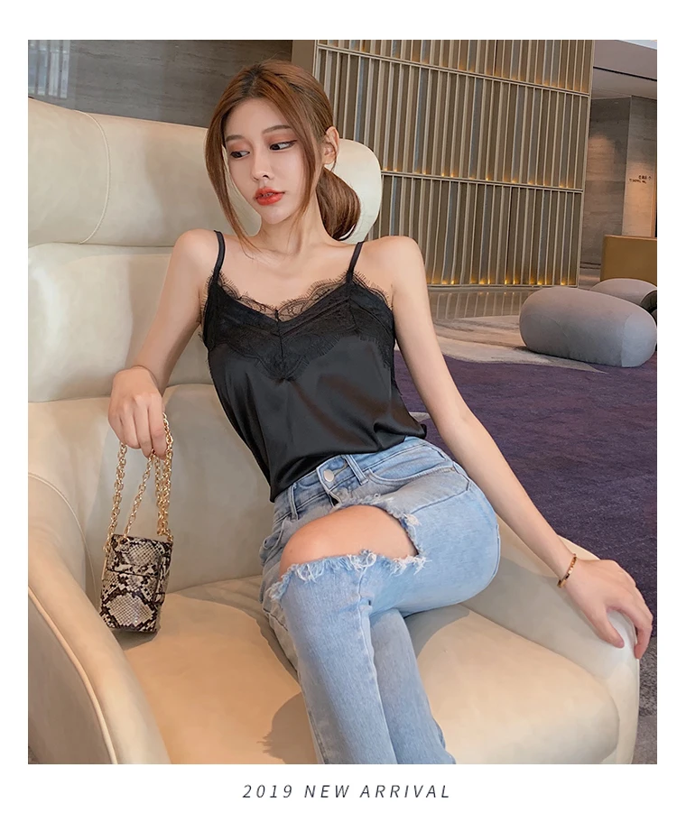 Summer with Lace Silk Top Cami for Women Spaghetti Strap Top Tank Ladies Tops White Camis Basic Tops Women 2023 Summer Fashion Summer with Lace Silk Top Cami for Women Spaghetti Strap Top Tank Ladies Tops White Camis Basic Tops Women 2023 Summer Fashion