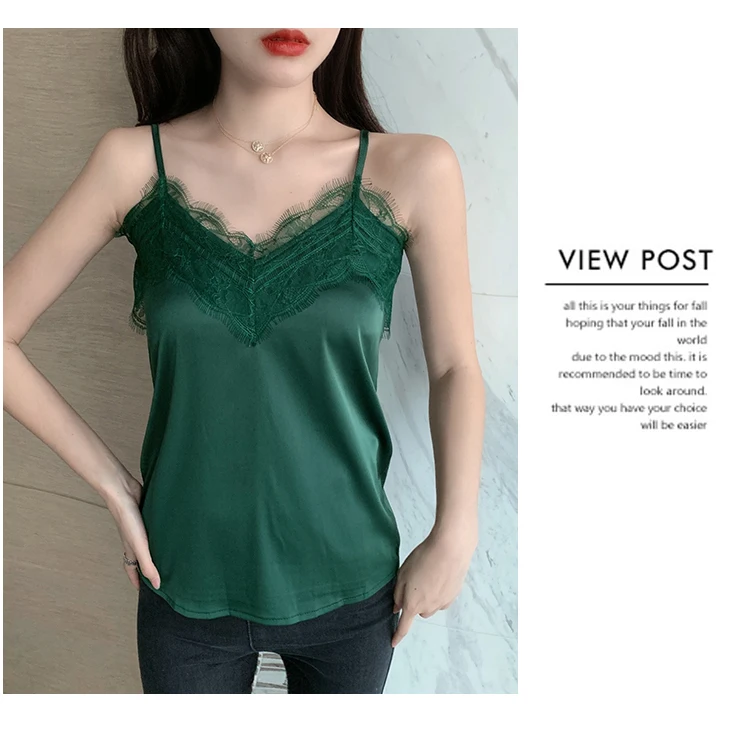 Summer with Lace Silk Top Cami for Women Spaghetti Strap Top Tank Ladies Tops White Camis Basic Tops Women 2023 Summer Fashion Summer with Lace Silk Top Cami for Women Spaghetti Strap Top Tank Ladies Tops White Camis Basic Tops Women 2023 Summer Fashion