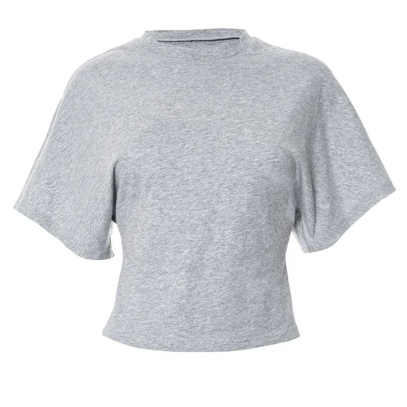 Spring Summer New Crop Tops Fashion Women Half Sleeve O-Neck Oversized Solid Y2K Tank Top Casual Sweet Vintage Pleated Chic Tees Spring Summer New Crop Tops Fashion Women Half Sleeve O-Neck Oversized Solid Y2K Tank Top Casual Sweet Vintage Pleated Chic Tees