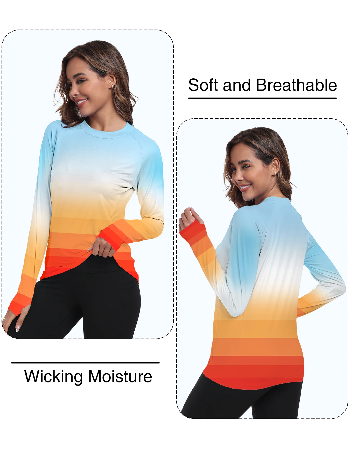 Women's UPF 50+ Sun Shirts Long Sleeve UV Protection Rash Guard Lightweight Quick Dry SPF Hiking Tops Outdoor Women's UPF 50+ Sun Shirts Long Sleeve UV Protection Rash Guard Lightweight Quick Dry SPF Hiking Tops Outdoor