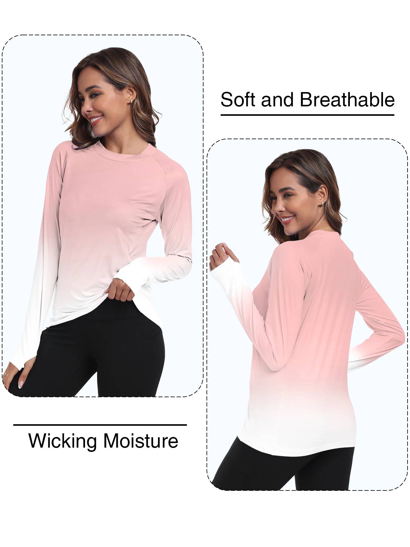 Women's UPF 50+ Sun Shirts Long Sleeve UV Protection Rash Guard Lightweight Quick Dry SPF Hiking Tops Outdoor Women's UPF 50+ Sun Shirts Long Sleeve UV Protection Rash Guard Lightweight Quick Dry SPF Hiking Tops Outdoor