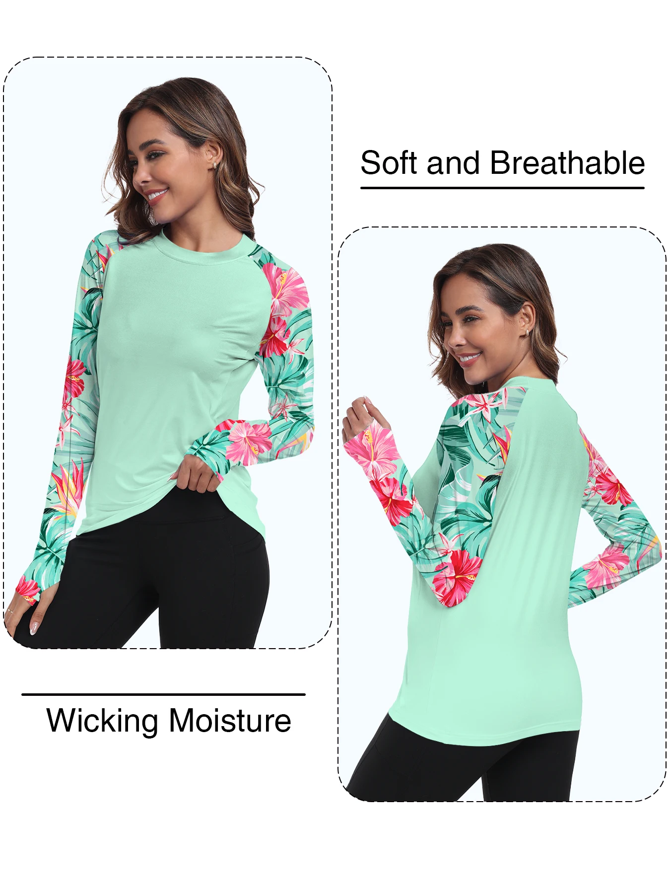 Women's UPF 50+ Sun Shirts Long Sleeve UV Protection Rash Guard Lightweight Quick Dry SPF Hiking Tops Outdoor Women's UPF 50+ Sun Shirts Long Sleeve UV Protection Rash Guard Lightweight Quick Dry SPF Hiking Tops Outdoor