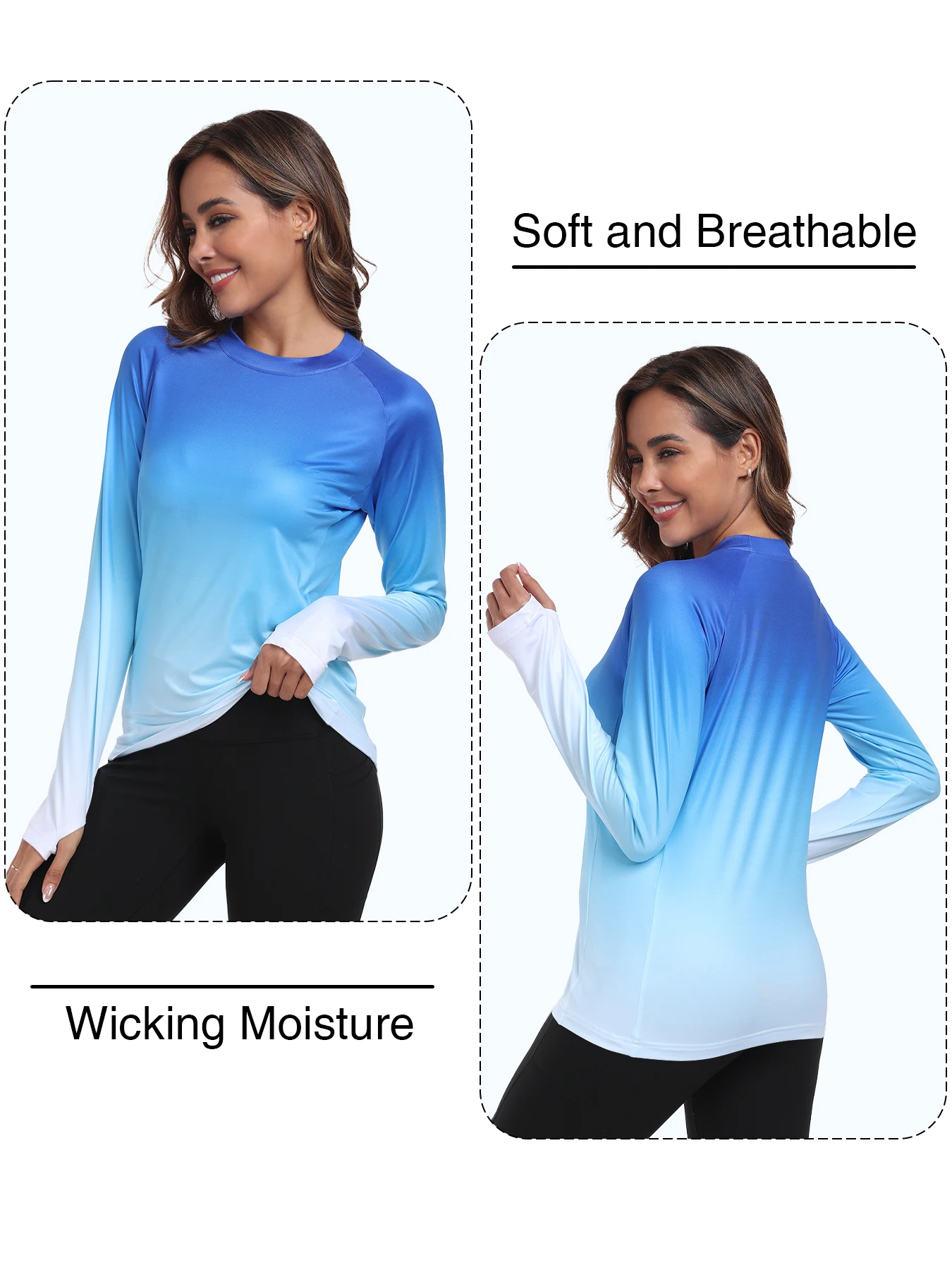 Women's UPF 50+ Sun Shirts Long Sleeve UV Protection Rash Guard Lightweight Quick Dry SPF Hiking Tops Outdoor Women's UPF 50+ Sun Shirts Long Sleeve UV Protection Rash Guard Lightweight Quick Dry SPF Hiking Tops Outdoor