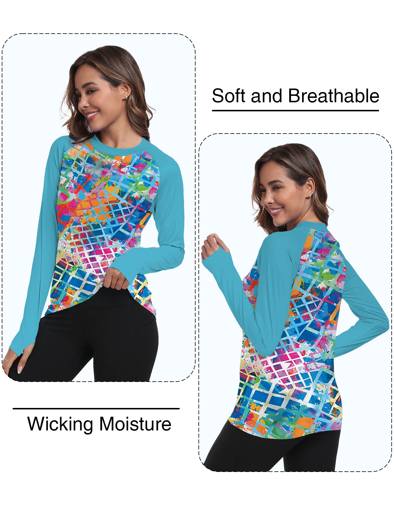 Women's UPF 50+ Sun Shirts Long Sleeve UV Protection Rash Guard Lightweight Quick Dry SPF Hiking Tops Outdoor Women's UPF 50+ Sun Shirts Long Sleeve UV Protection Rash Guard Lightweight Quick Dry SPF Hiking Tops Outdoor