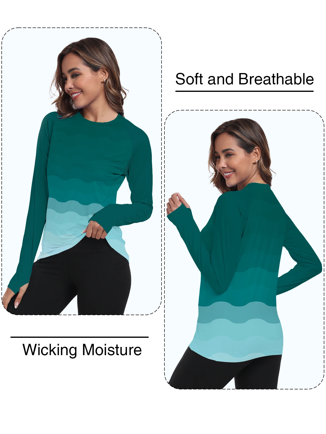 Women's UPF 50+ Sun Shirts Long Sleeve UV Protection Rash Guard Lightweight Quick Dry SPF Hiking Tops Outdoor Women's UPF 50+ Sun Shirts Long Sleeve UV Protection Rash Guard Lightweight Quick Dry SPF Hiking Tops Outdoor