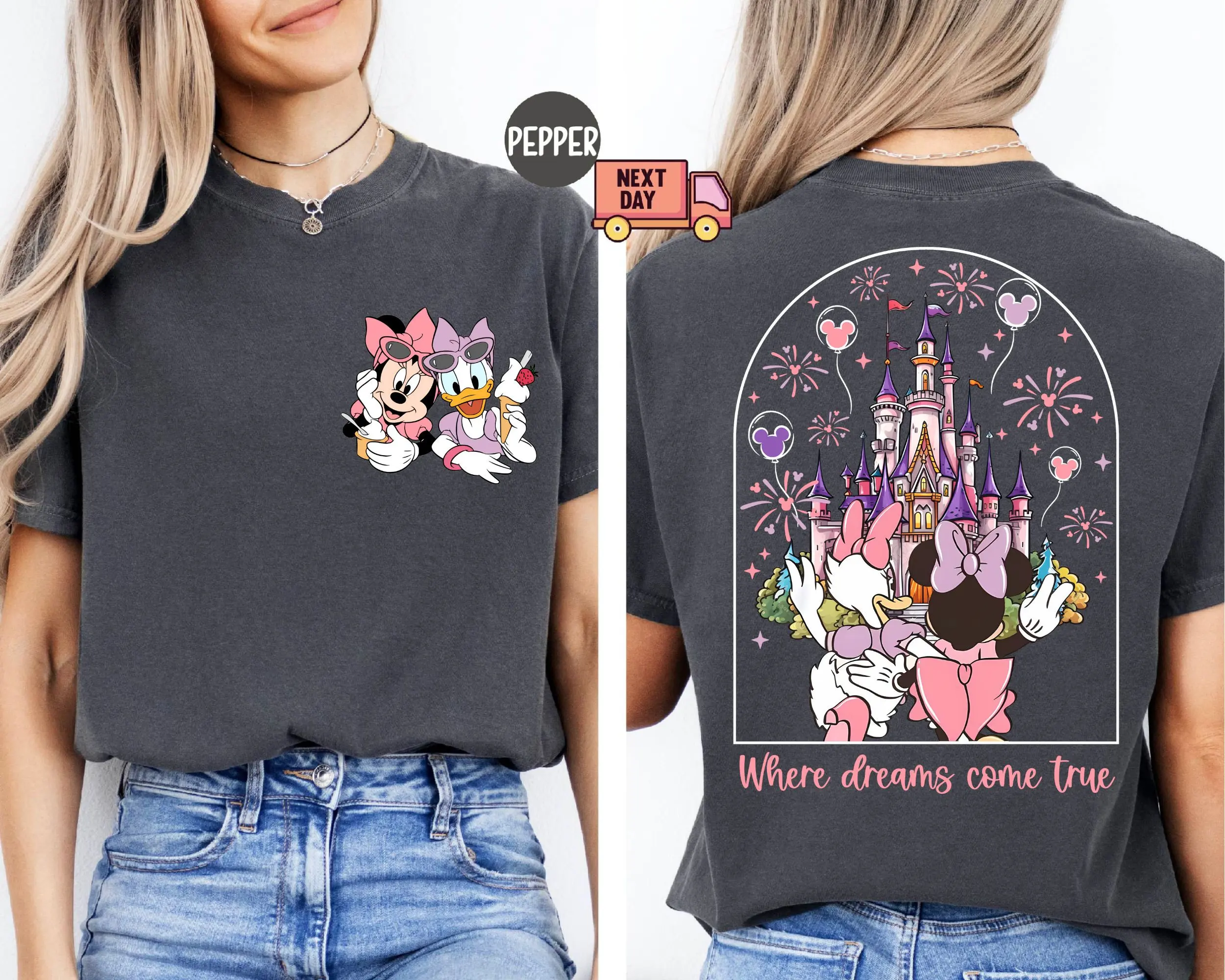 2025 Disney Minnie/Duck Summer Pure Cotton Short Sleeved Shirt For Women's Girlfriends Fashionable And Casual Versatile T-Shirt 2025 Disney Minnie/Duck Summer Pure Cotton Short Sleeved Shirt For Women's Girlfriends Fashionable And Casual Versatile T-Shirt