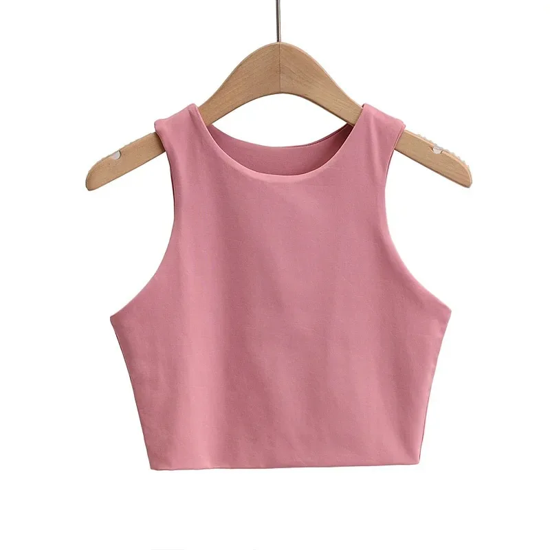 2025 Summer Fashion Women Sexy Slim Tops O-neck Sleeveless Double Nylon Ladies Good Quality Tank Tops 6 Colors 2025 Summer Fashion Women Sexy Slim Tops O-neck Sleeveless Double Nylon Ladies Good Quality Tank Tops 6 Colors