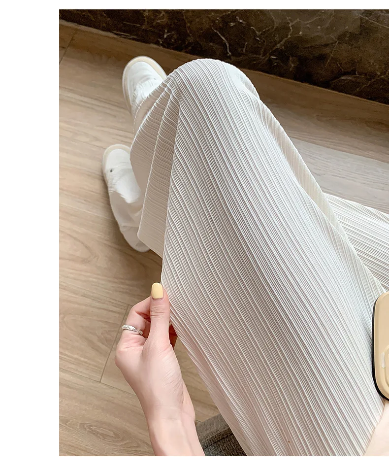 Thin Summer Wide-leg Pants Ice Filament Permeability Women Spring Women Elastic Waist Stright Long Wide Leg Pants Casual Female Thin Summer Wide-leg Pants Ice Filament Permeability Women Spring Women Elastic Waist Stright Long Wide Leg Pants Casual Female