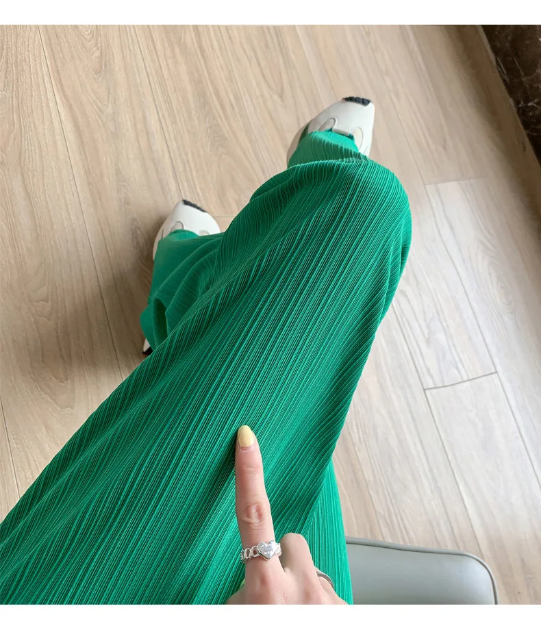 Thin Summer Wide-leg Pants Ice Filament Permeability Women Spring Women Elastic Waist Stright Long Wide Leg Pants Casual Female Thin Summer Wide-leg Pants Ice Filament Permeability Women Spring Women Elastic Waist Stright Long Wide Leg Pants Casual Female