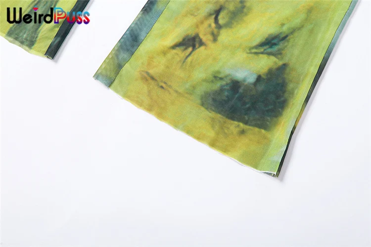 Weird Puss Mesh Tie Dye Straight Pants Women Sexy Summer Trend See Through Thin Skinny Streetwear Wild Elastic Activity Bottoms Weird Puss Mesh Tie Dye Straight Pants Women Sexy Summer Trend See Through Thin Skinny Streetwear Wild Elastic Activity Bottoms