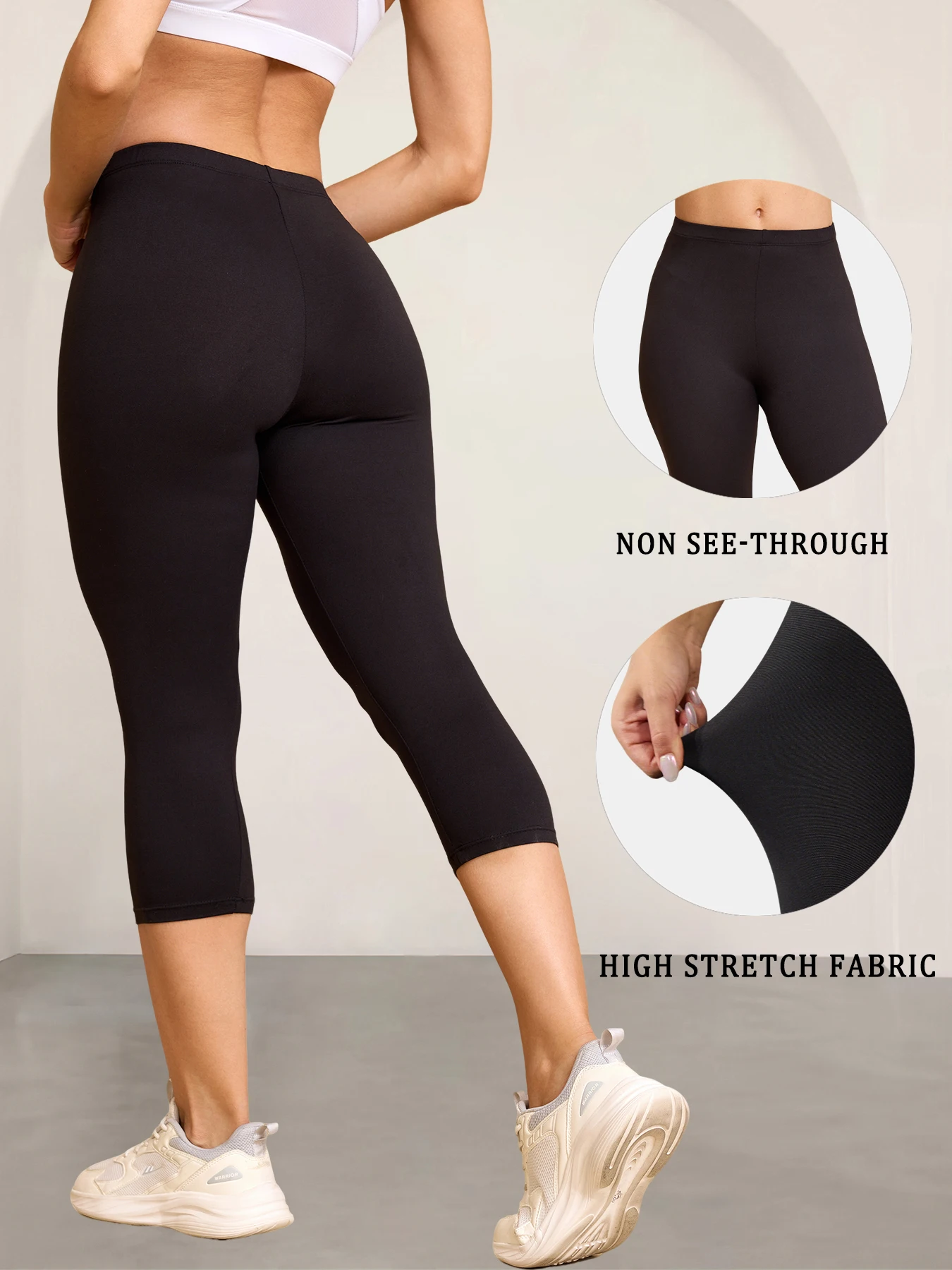 Women's Super Soft Capri Pants High Stretchy Breathable Pants No See Through Workout Running Yoga Athletic Pants Gym Leggings Women's Super Soft Capri Pants High Stretchy Breathable Pants No See Through Workout Running Yoga Athletic Pants Gym Leggings