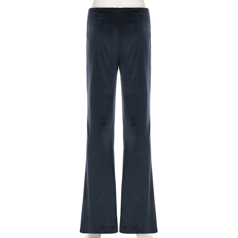 Rockmore Retro Rhinestone Flare Pants Velvet Drawstring Casual Trouser Streetwear Cute Bottoms Y2K Aesthetic 2000s Women's Pants Rockmore Retro Rhinestone Flare Pants Velvet Drawstring Casual Trouser Streetwear Cute Bottoms Y2K Aesthetic 2000s Women's Pants