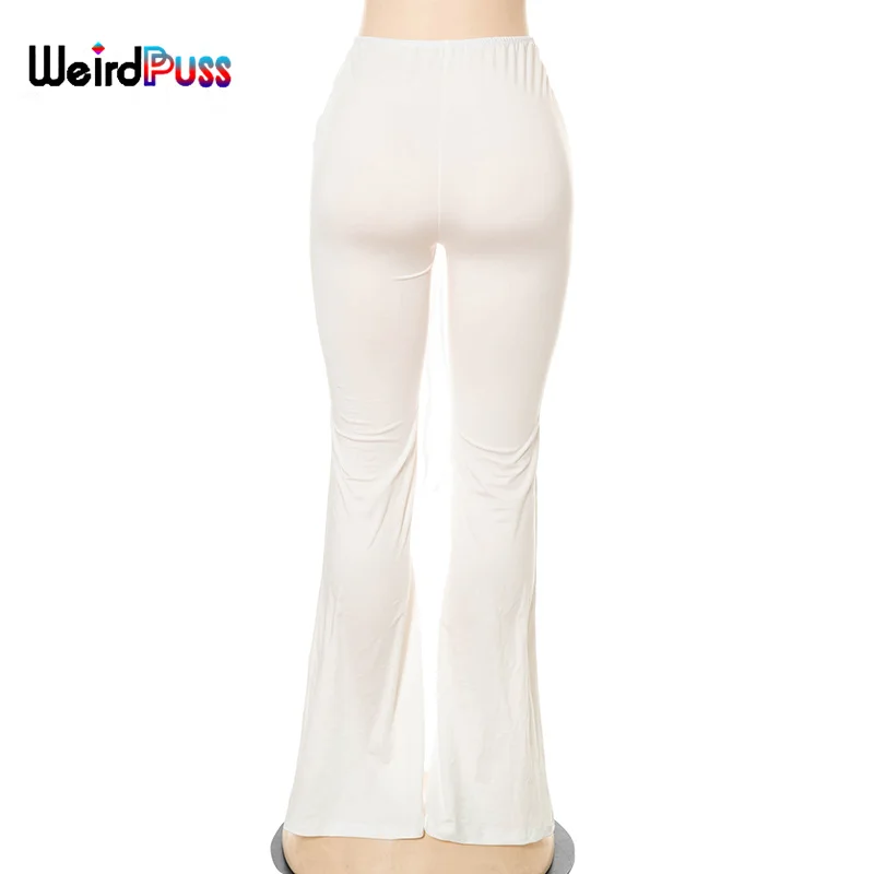 Weird Puss Y2K Low Waist Flare Pants Women Drawstring Ruched Long Trousers Elastic Casual Streetwear Fashion Bandage Bottoms Weird Puss Y2K Low Waist Flare Pants Women Drawstring Ruched Long Trousers Elastic Casual Streetwear Fashion Bandage Bottoms