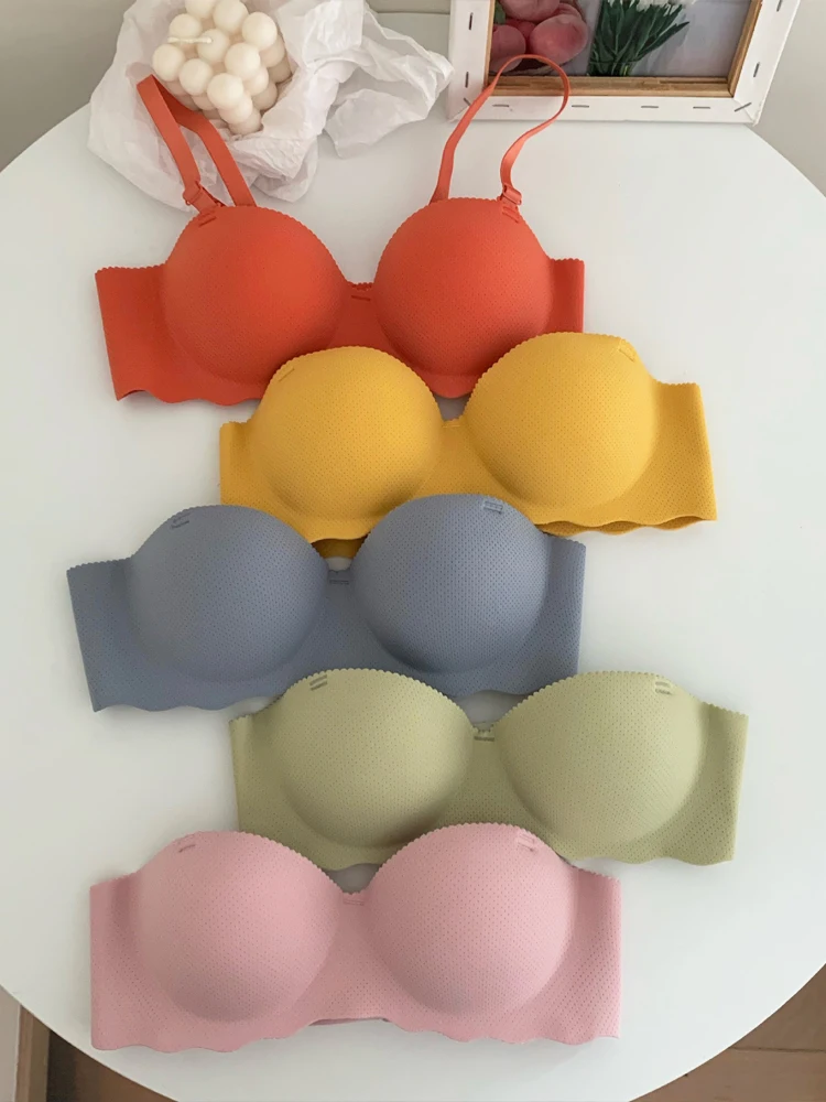 3PCS Women Push Up Backless Bras Sexy Wireless Solid Lingerie Female Detachable Straps Design For Party Wedding Gather Bralette 3PCS Women Push Up Backless Bras Sexy Wireless Solid Lingerie Female Detachable Straps Design For Party Wedding Gather Bralette