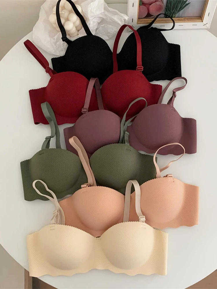 3PCS Women Push Up Backless Bras Sexy Wireless Solid Lingerie Female Detachable Straps Design For Party Wedding Gather Bralette 3PCS Women Push Up Backless Bras Sexy Wireless Solid Lingerie Female Detachable Straps Design For Party Wedding Gather Bralette