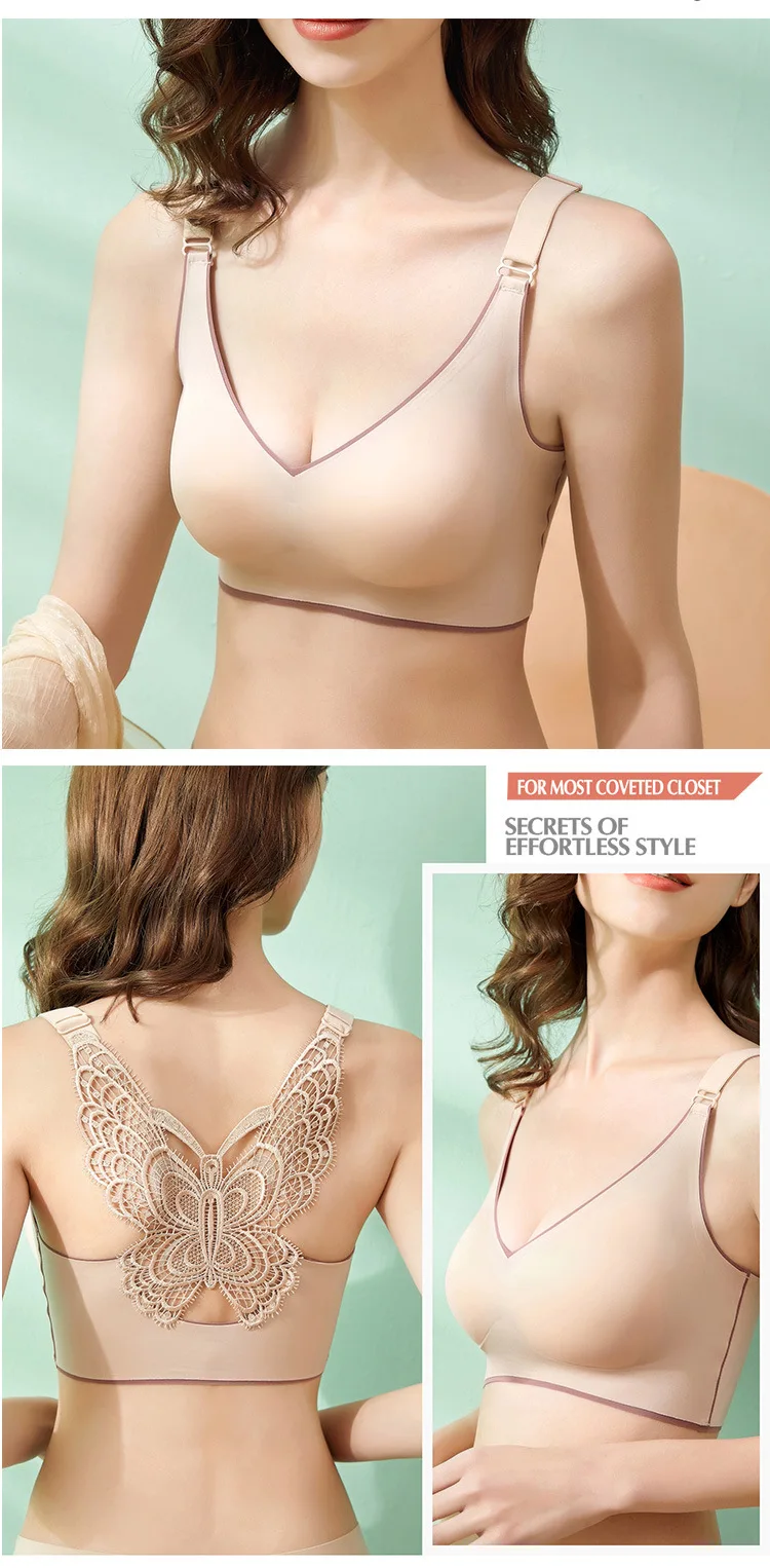 Bras For Women Seamless Plus Size Bra Push Up Women Bra Latex With Pad Vest Top Sexy Butterfly Beauty Back Female Bra Bras For Women Seamless Plus Size Bra Push Up Women Bra Latex With Pad Vest Top Sexy Butterfly Beauty Back Female Bra