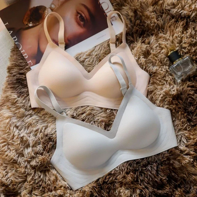 Seamless Underwear For Women With Small Breasts, Push-up, No Rims, Soft Support Sports Bra, Large Breasts, Small And Thin Seamless Underwear For Women With Small Breasts, Push-up, No Rims, Soft Support Sports Bra, Large Breasts, Small And Thin