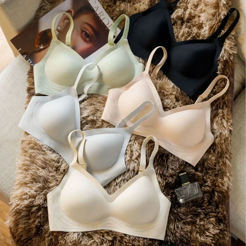Seamless Underwear For Women With Small Breasts, Push-up, No Rims, Soft Support Sports Bra, Large Breasts, Small And Thin Seamless Underwear For Women With Small Breasts, Push-up, No Rims, Soft Support Sports Bra, Large Breasts, Small And Thin
