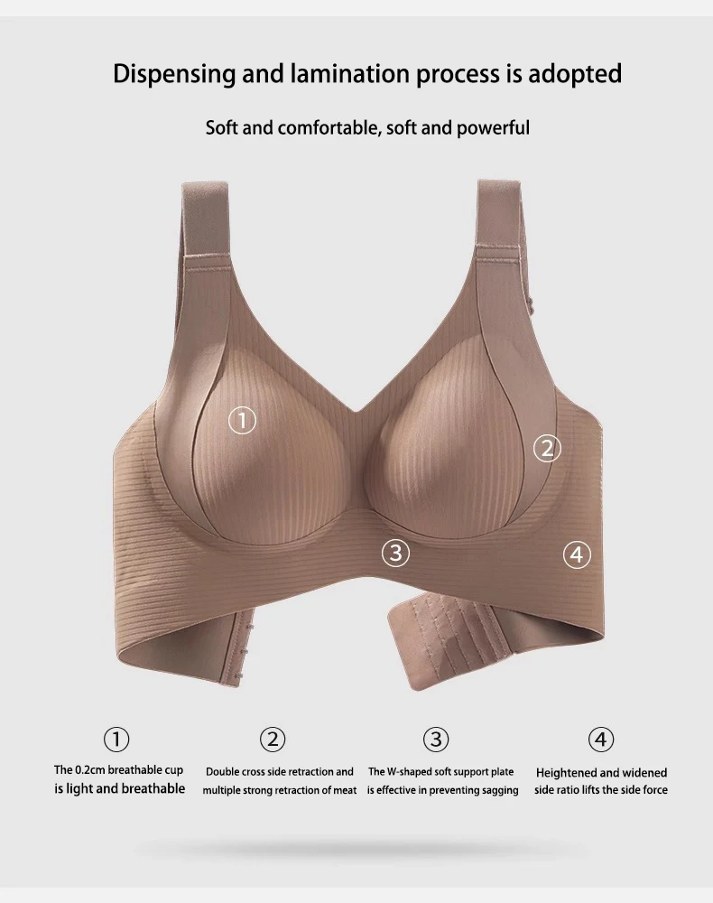 FINETOO M-4XL Women's Seamless Push-Up Bra with Removable Pads Comfortable Wireless Solid Color Adjustable Band Size Bra Top FINETOO M-4XL Women's Seamless Push-Up Bra with Removable Pads Comfortable Wireless Solid Color Adjustable Band Size Bra Top