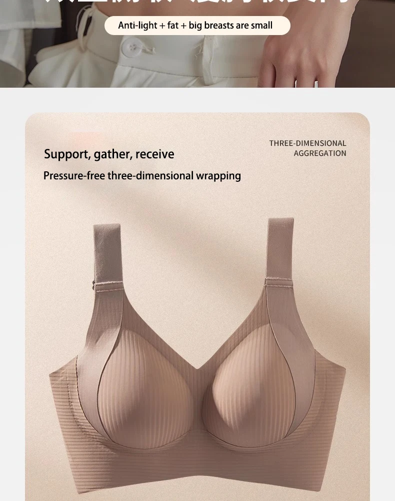 FINETOO M-4XL Women's Seamless Push-Up Bra with Removable Pads Comfortable Wireless Solid Color Adjustable Band Size Bra Top FINETOO M-4XL Women's Seamless Push-Up Bra with Removable Pads Comfortable Wireless Solid Color Adjustable Band Size Bra Top