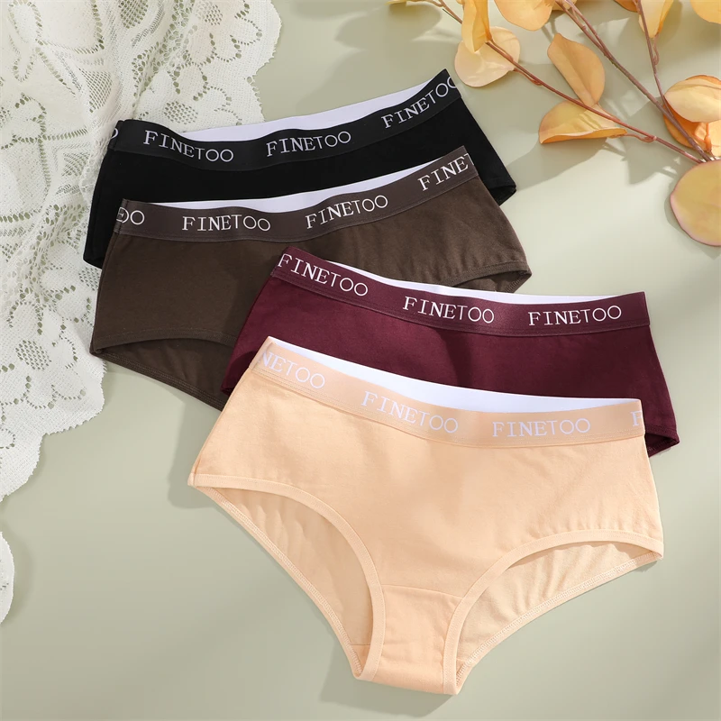 FINETOO 3Pcs Cotton Letter Belt Underwear Women's Panties Sexy Breathable Low Waist Briefs Female Stretch Comfortable Lingerie FINETOO 3Pcs Cotton Letter Belt Underwear Women's Panties Sexy Breathable Low Waist Briefs Female Stretch Comfortable Lingerie