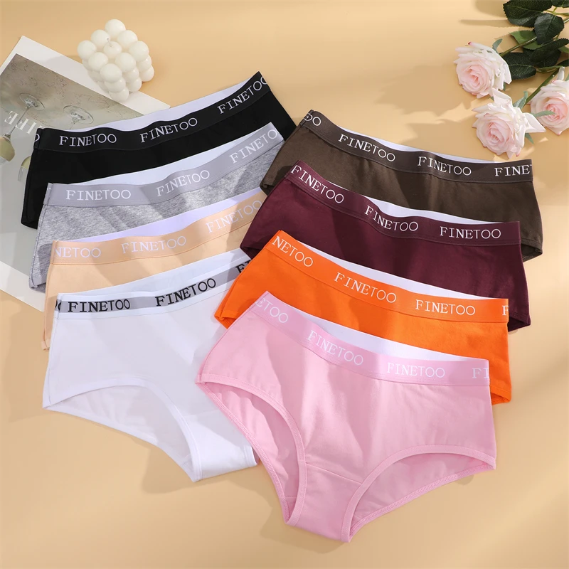 FINETOO 3Pcs Cotton Letter Belt Underwear Women's Panties Sexy Breathable Low Waist Briefs Female Stretch Comfortable Lingerie FINETOO 3Pcs Cotton Letter Belt Underwear Women's Panties Sexy Breathable Low Waist Briefs Female Stretch Comfortable Lingerie