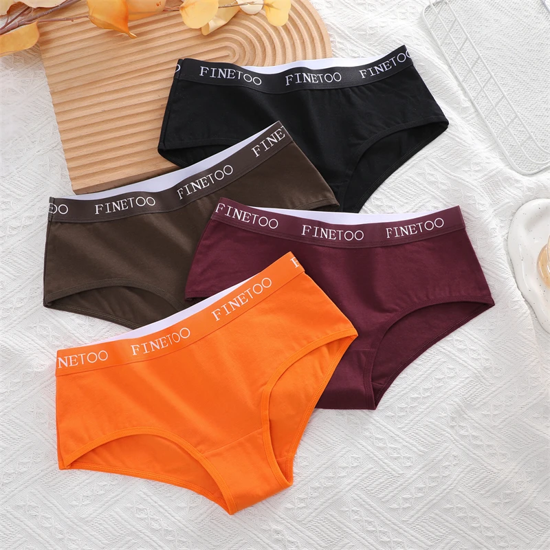 FINETOO 3Pcs Cotton Letter Belt Underwear Women's Panties Sexy Breathable Low Waist Briefs Female Stretch Comfortable Lingerie FINETOO 3Pcs Cotton Letter Belt Underwear Women's Panties Sexy Breathable Low Waist Briefs Female Stretch Comfortable Lingerie