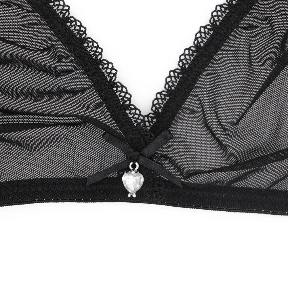 Sexy ladies see through elastic mesh bra set women wire free white underwear bra+thong lingerie set Sexy ladies see through elastic mesh bra set women wire free white underwear bra+thong lingerie set