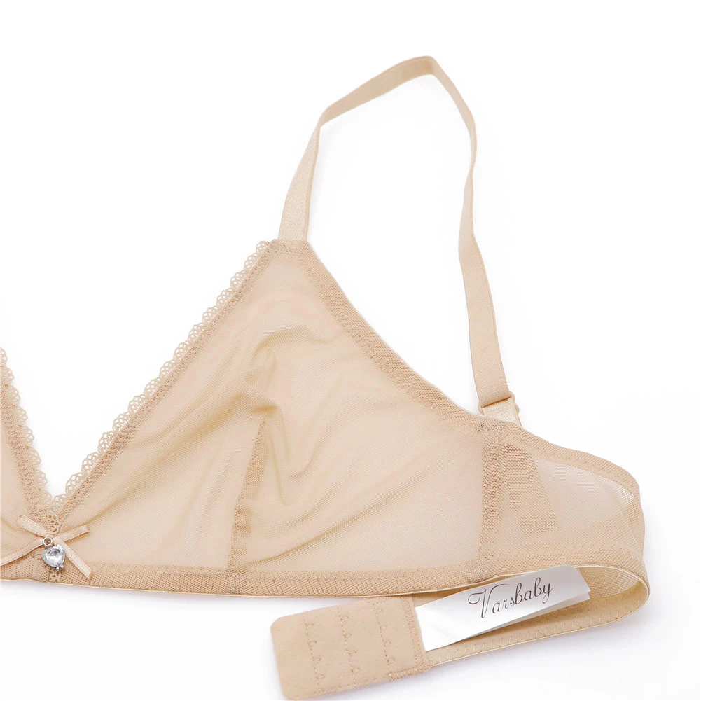 Sexy ladies see through elastic mesh bra set women wire free white underwear bra+thong lingerie set Sexy ladies see through elastic mesh bra set women wire free white underwear bra+thong lingerie set