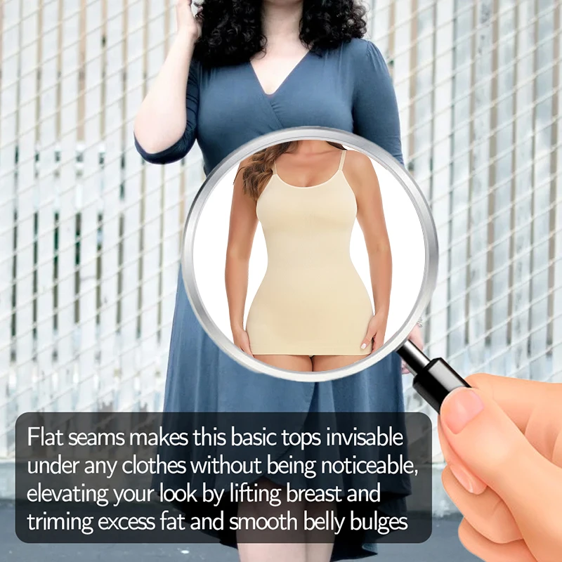 Seamless Camisole Vest Shapewear Bodysuit for Women Tummy Control Butt Lifting Body Shaper Smooth Invisible Slimming Underwear Seamless Camisole Vest Shapewear Bodysuit for Women Tummy Control Butt Lifting Body Shaper Smooth Invisible Slimming Underwear