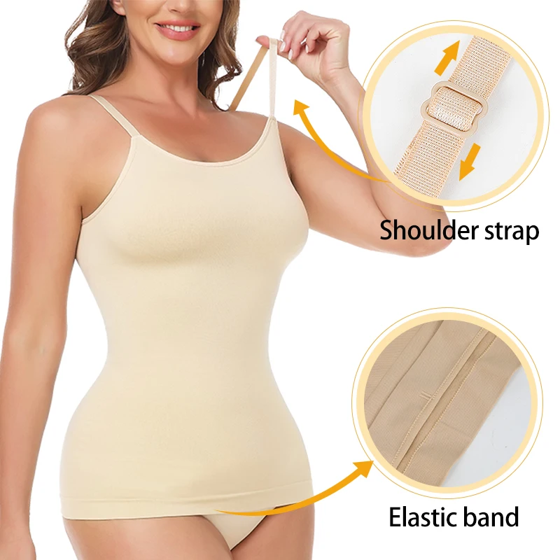 Seamless Camisole Vest Shapewear Bodysuit for Women Tummy Control Butt Lifting Body Shaper Smooth Invisible Slimming Underwear Seamless Camisole Vest Shapewear Bodysuit for Women Tummy Control Butt Lifting Body Shaper Smooth Invisible Slimming Underwear