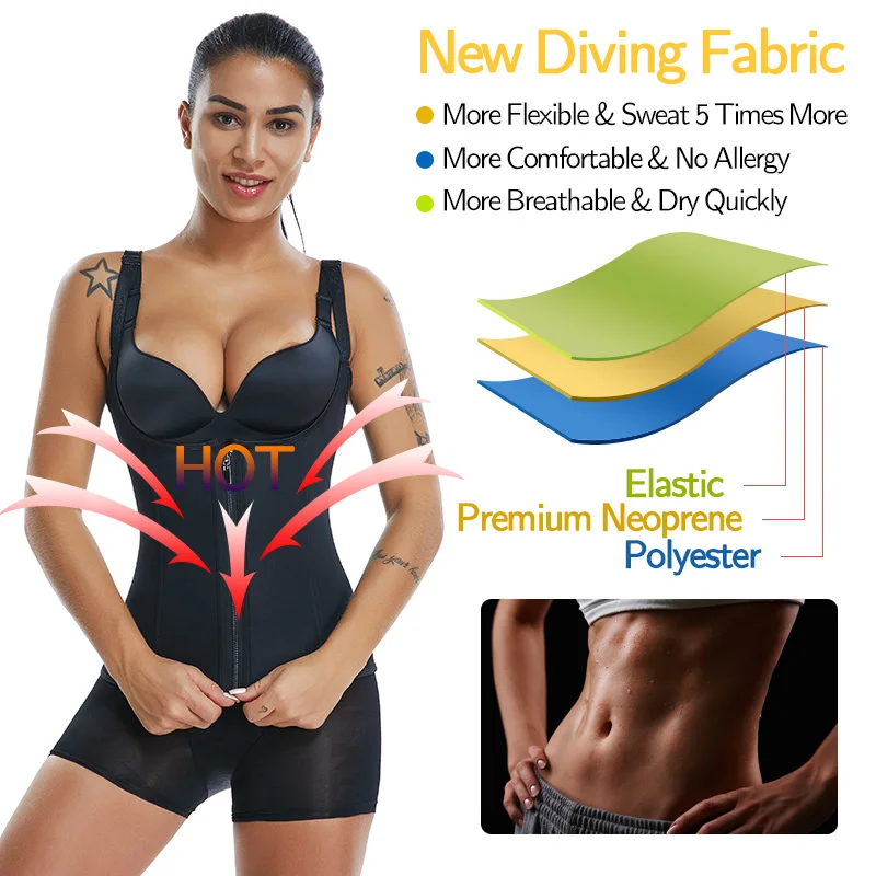 Women's Waist Trainer Sauna Sweat Vest Corset Body Shaper Neoprene Shapewear Gym Workout Tank Top Black Slimming Top with Zipper Women's Waist Trainer Sauna Sweat Vest Corset Body Shaper Neoprene Shapewear Gym Workout Tank Top Black Slimming Top with Zipper