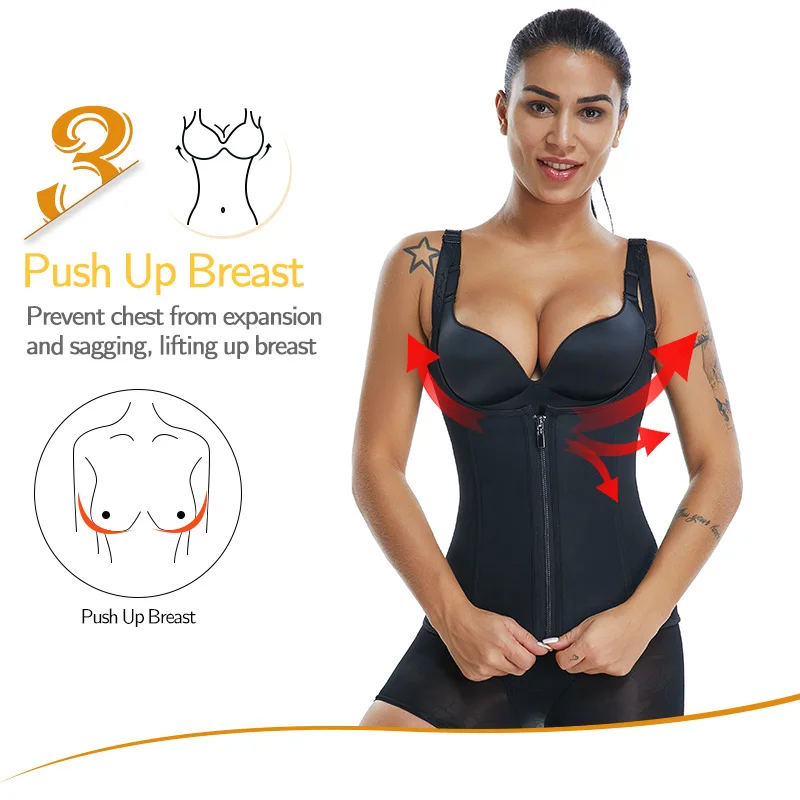 Women's Waist Trainer Sauna Sweat Vest Corset Body Shaper Neoprene Shapewear Gym Workout Tank Top Black Slimming Top with Zipper Women's Waist Trainer Sauna Sweat Vest Corset Body Shaper Neoprene Shapewear Gym Workout Tank Top Black Slimming Top with Zipper