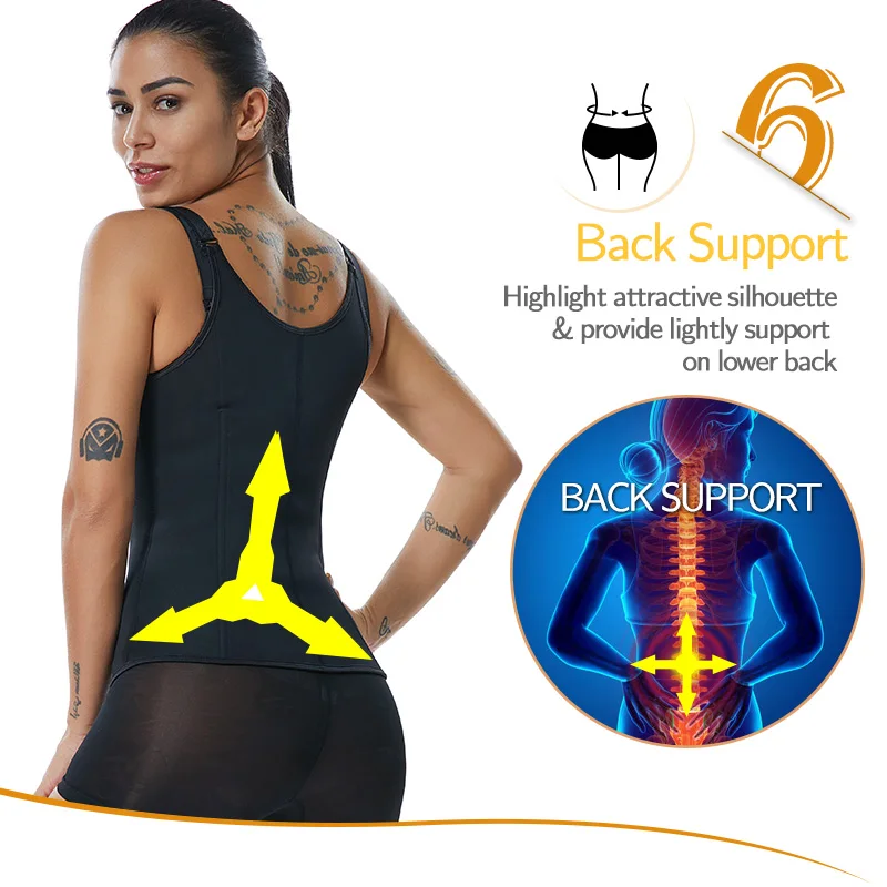 Women's Waist Trainer Sauna Sweat Vest Corset Body Shaper Neoprene Shapewear Gym Workout Tank Top Black Slimming Top with Zipper Women's Waist Trainer Sauna Sweat Vest Corset Body Shaper Neoprene Shapewear Gym Workout Tank Top Black Slimming Top with Zipper
