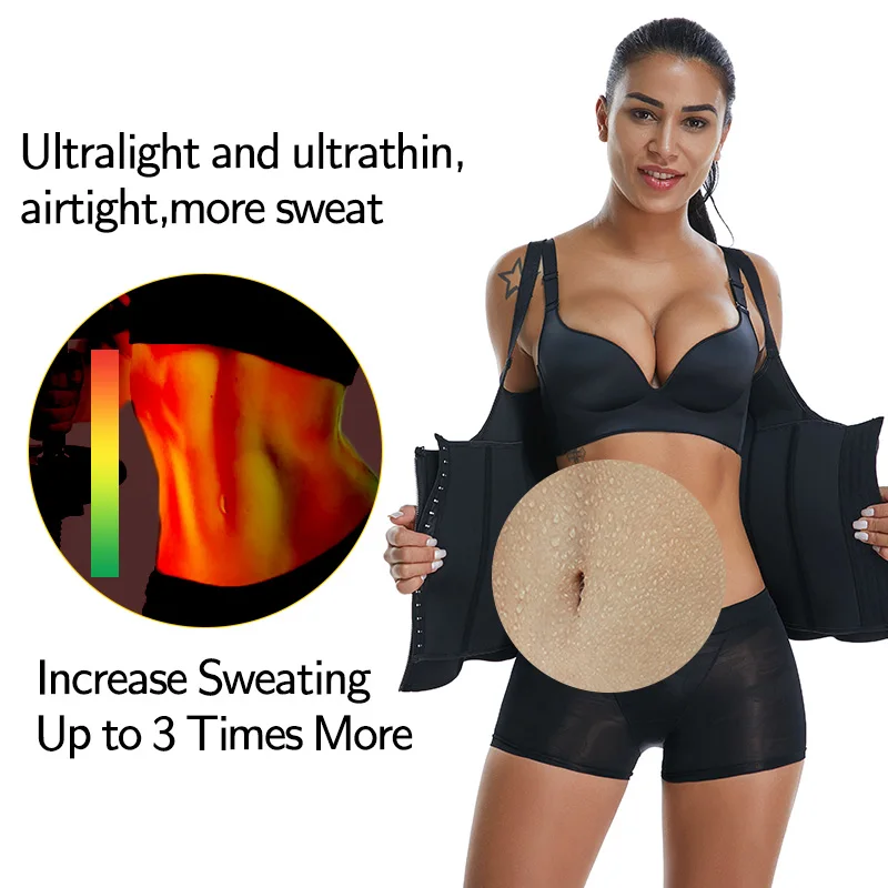 Women's Waist Trainer Sauna Sweat Vest Corset Body Shaper Neoprene Shapewear Gym Workout Tank Top Black Slimming Top with Zipper Women's Waist Trainer Sauna Sweat Vest Corset Body Shaper Neoprene Shapewear Gym Workout Tank Top Black Slimming Top with Zipper