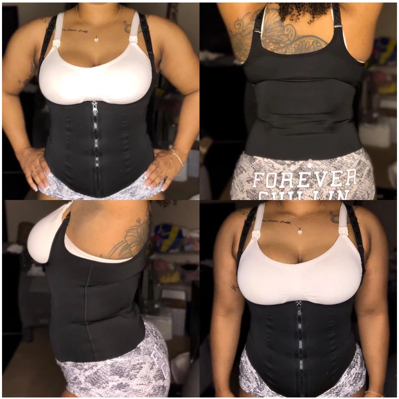 Women's Waist Trainer Sauna Sweat Vest Corset Body Shaper Neoprene Shapewear Gym Workout Tank Top Black Slimming Top with Zipper Women's Waist Trainer Sauna Sweat Vest Corset Body Shaper Neoprene Shapewear Gym Workout Tank Top Black Slimming Top with Zipper