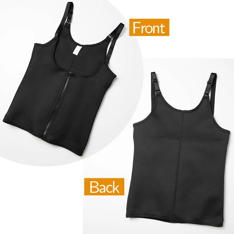 Women's Waist Trainer Sauna Sweat Vest Corset Body Shaper Neoprene Shapewear Gym Workout Tank Top Black Slimming Top with Zipper Women's Waist Trainer Sauna Sweat Vest Corset Body Shaper Neoprene Shapewear Gym Workout Tank Top Black Slimming Top with Zipper