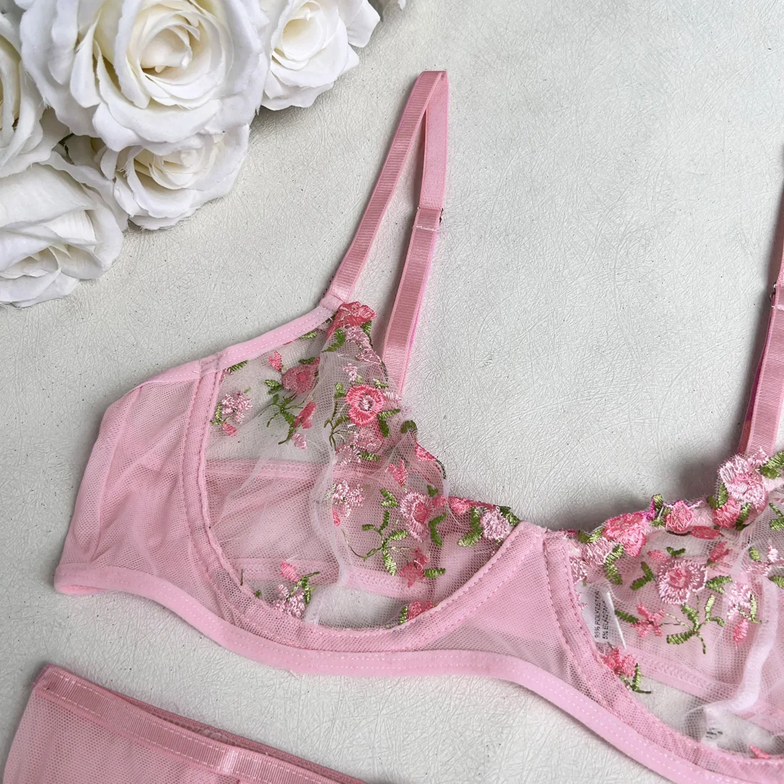 Lady's Fantasy Mesh Transparent Heavy Embroidery Floral Lingerie Set Sexy Underwear Women 3 Pieces Intimate Desire Hot Girl 18 Lady's Fantasy Mesh Transparent Heavy Embroidery Floral Lingerie Set Sexy Underwear Women 3 Pieces Intimate Desire Hot Girl 18