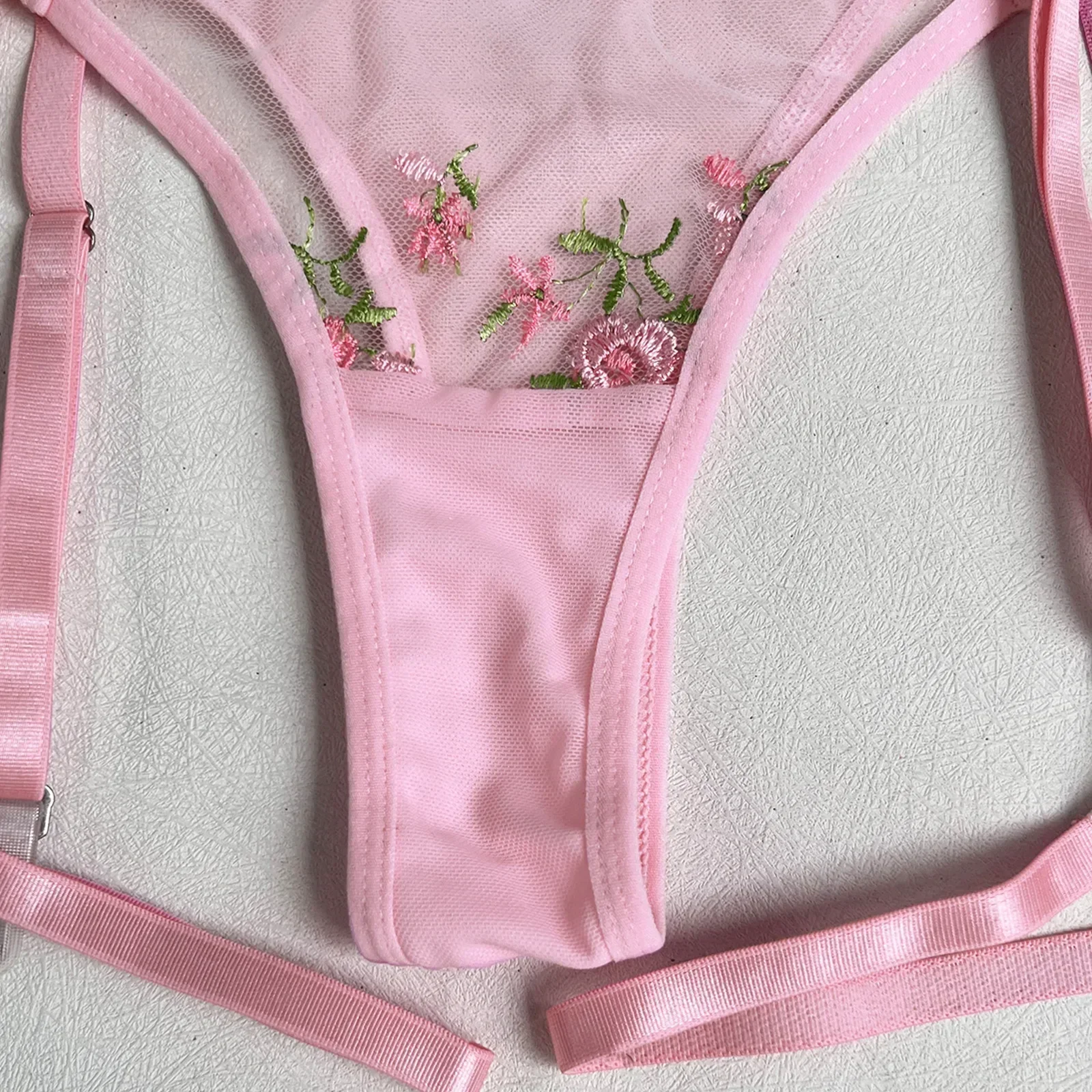 Lady's Fantasy Mesh Transparent Heavy Embroidery Floral Lingerie Set Sexy Underwear Women 3 Pieces Intimate Desire Hot Girl 18 Lady's Fantasy Mesh Transparent Heavy Embroidery Floral Lingerie Set Sexy Underwear Women 3 Pieces Intimate Desire Hot Girl 18