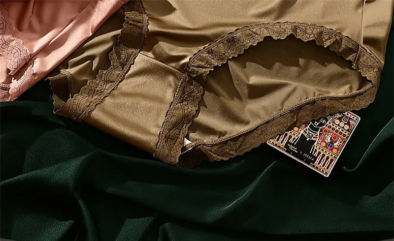 Sexy lingerie women's Underwear plus size ropa de mujer satin patchwork lace thin ice silk light luxury bragas sexys panties new Sexy lingerie women's Underwear plus size ropa de mujer satin patchwork lace thin ice silk light luxury bragas sexys panties new