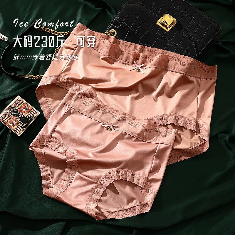 Sexy lingerie women's Underwear plus size ropa de mujer satin patchwork lace thin ice silk light luxury bragas sexys panties new Sexy lingerie women's Underwear plus size ropa de mujer satin patchwork lace thin ice silk light luxury bragas sexys panties new
