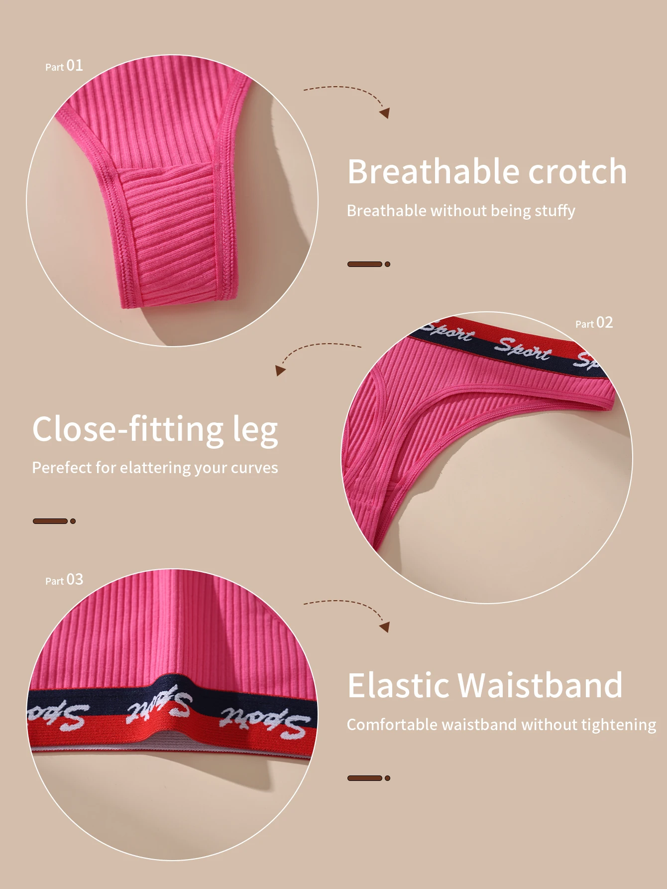 7Pcs Women Thongs Panties Low Waist Underwear Sport Girls Briefs Cotton G-String Breathable Sexy Ladies Panty Female Lingerie 7Pcs Women Thongs Panties Low Waist Underwear Sport Girls Briefs Cotton G-String Breathable Sexy Ladies Panty Female Lingerie