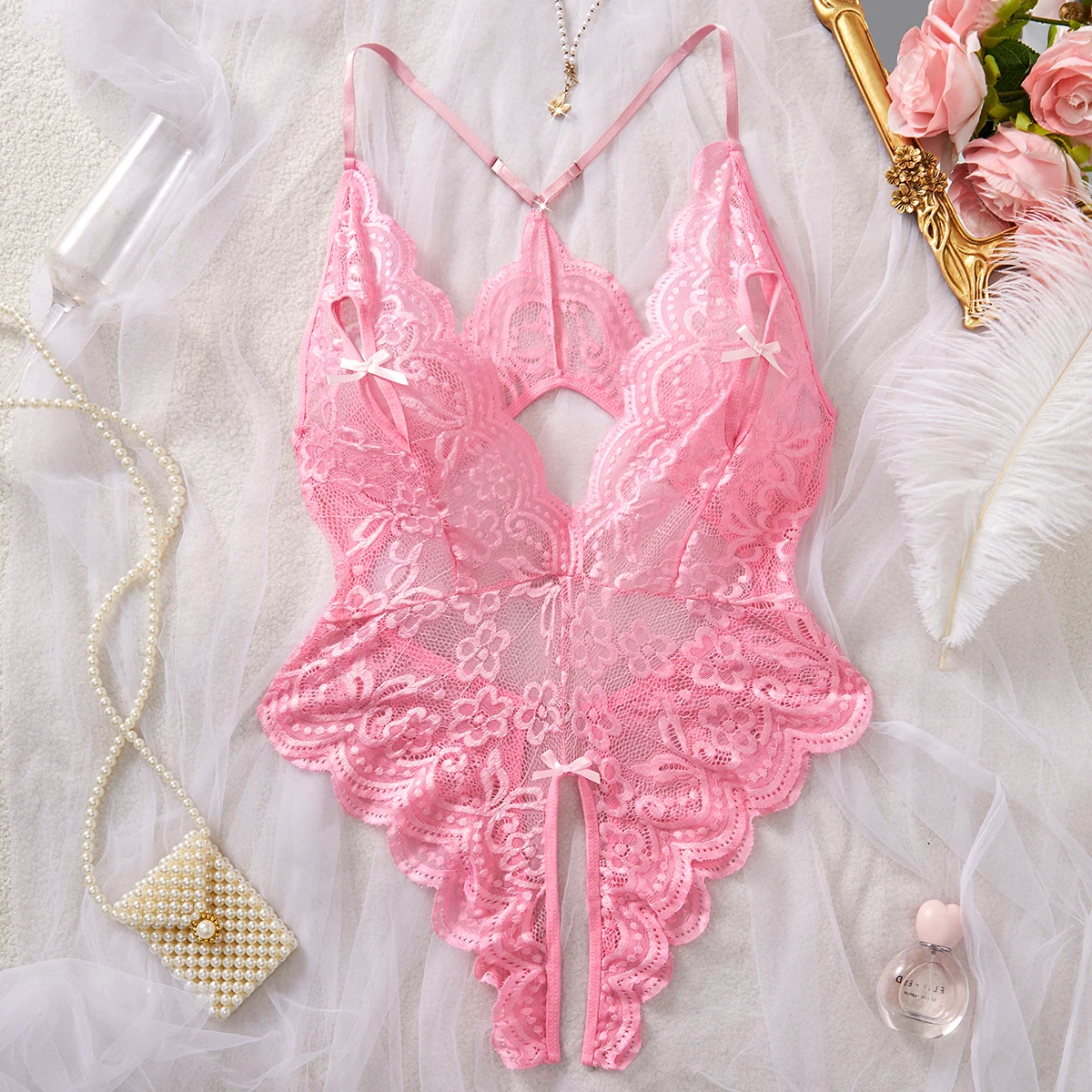 Women's Porn Lingerie G-string Transparent Bodysuit Underwear Set Lace Deep V Crotchless One-piece Lingerie Adult Bodysuit Women's Porn Lingerie G-string Transparent Bodysuit Underwear Set Lace Deep V Crotchless One-piece Lingerie Adult Bodysuit