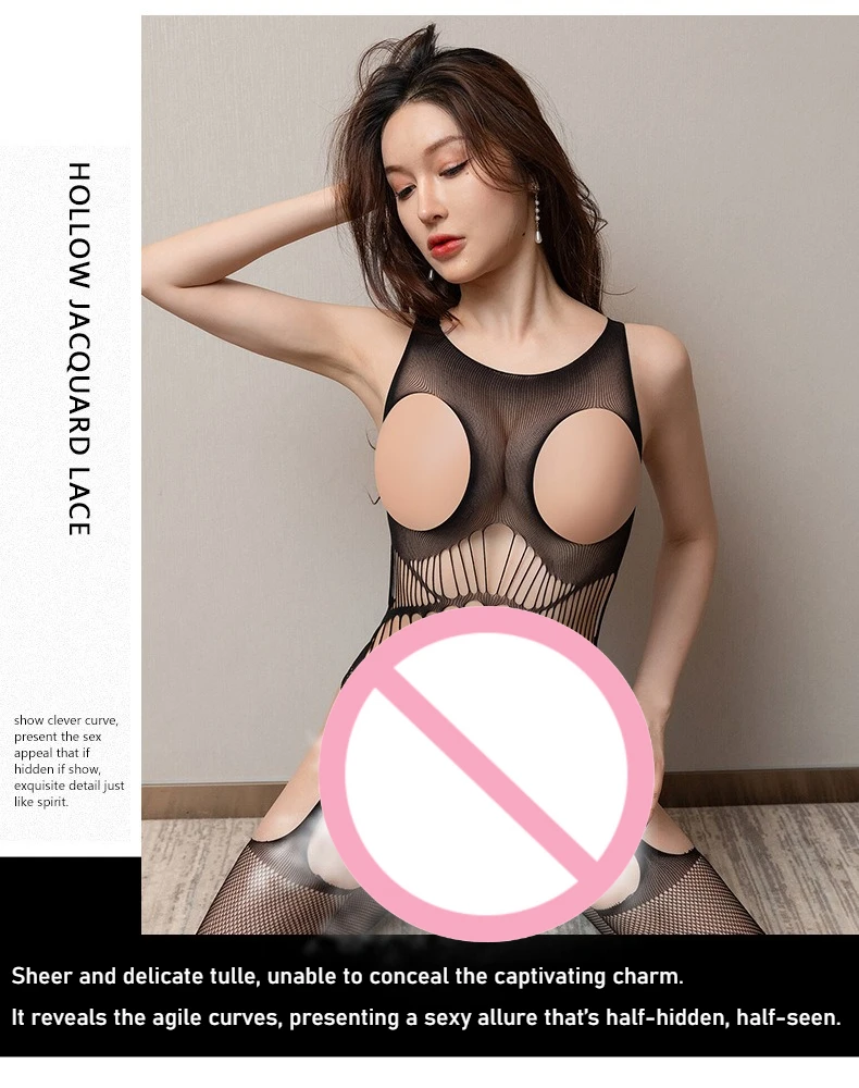 Plus Size Sexy Lingerie Women Rip Away Open Crotch Fishnet Bodysuit - Sheer Cut-out Erotic Teddy with Stockings Plus Size Sexy Lingerie Women Rip Away Open Crotch Fishnet Bodysuit - Sheer Cut-out Erotic Teddy with Stockings
