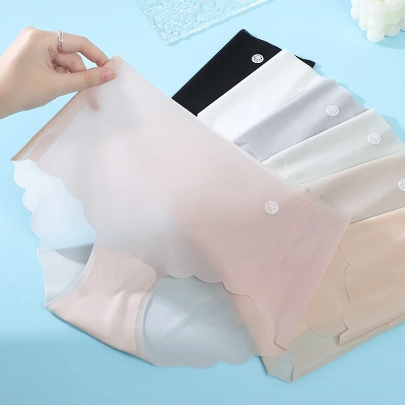 4Pcs/Set Ice Silk Panties Women's Sexy Lingerie Quick Drying Ultra-Thin Seamless Briefs Low Rise Summer Underwear Panties 4Pcs/Set Ice Silk Panties Women's Sexy Lingerie Quick Drying Ultra-Thin Seamless Briefs Low Rise Summer Underwear Panties