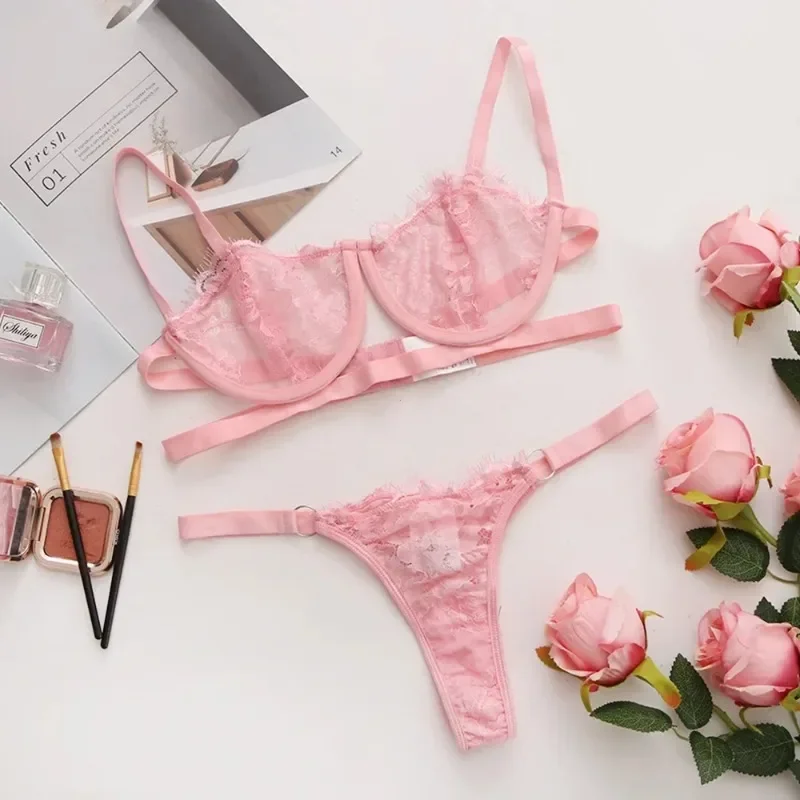 Sexy Lingerie Woman Lace Transparent Underwear Fairy Embroidery Brief Sets Delicate Bra Kit Push Up Breves Sets Thin Erotic Bras Sexy Lingerie Woman Lace Transparent Underwear Fairy Embroidery Brief Sets Delicate Bra Kit Push Up Breves Sets Thin Erotic Bras