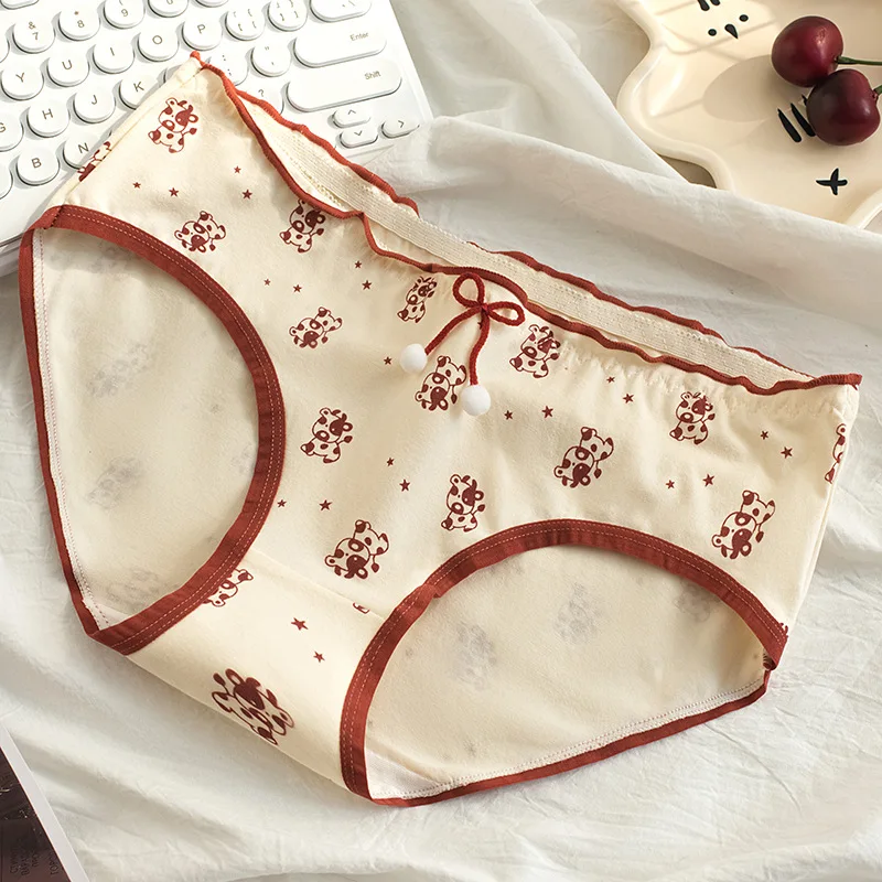 3pcs Cotton Women Panties Adolescent Mid Waist Underwears Girls Fashion Briefs Breathable Pantys Students Cartoon Print Lingerie 3pcs Cotton Women Panties Adolescent Mid Waist Underwears Girls Fashion Briefs Breathable Pantys Students Cartoon Print Lingerie