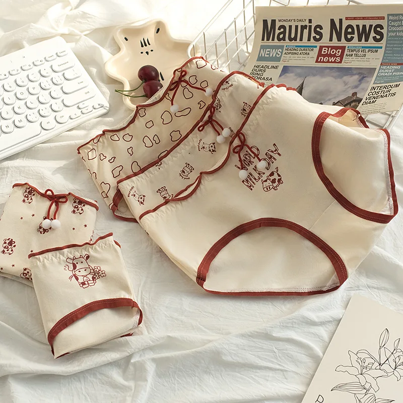 3pcs Cotton Women Panties Adolescent Mid Waist Underwears Girls Fashion Briefs Breathable Pantys Students Cartoon Print Lingerie 3pcs Cotton Women Panties Adolescent Mid Waist Underwears Girls Fashion Briefs Breathable Pantys Students Cartoon Print Lingerie